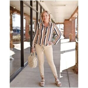 AG Jeans‎ Prima Jeans Cigarette Leg Light Wash Tan Color Women's Size 24R